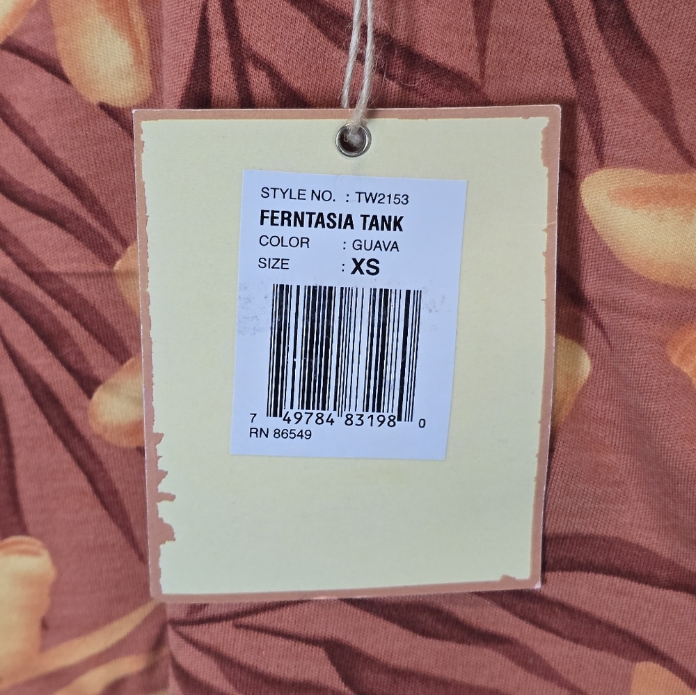 Tommy Bahama Orange Floral Ferntasia Guava Tank Top NWT - Picture 4 of 5